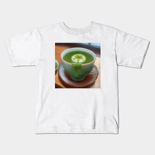 Matcha Green Tea Cup Japan Kids T-Shirt